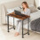 Homcom (Brown) HOMCOM Small Writing Desk with Wheels, Folding Study Table 8