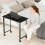 Homcom (Black) HOMCOM Small Writing Desk with Wheels, Folding Study Table 8