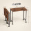 Homcom (Brown) HOMCOM Small Writing Desk with Wheels, Folding Study Table 3