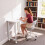 Homcom (White) HOMCOM Small Writing Desk with Wheels, Folding Study Table 9