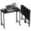 Homcom (Black) HOMCOM Small Writing Desk with Wheels, Folding Study Table 2