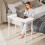 Homcom (White) HOMCOM Small Writing Desk with Wheels, Folding Study Table 8