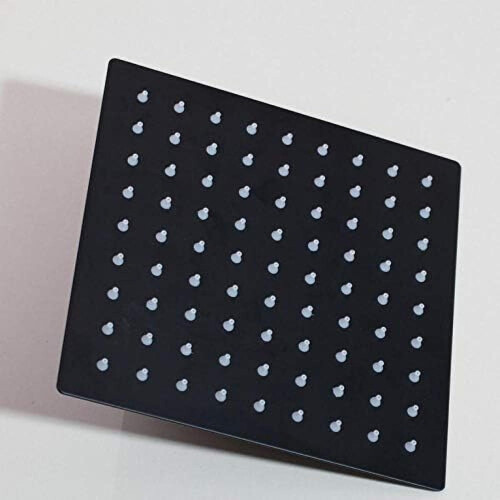 Black 10 Inch Square Rainfall Shower Head Set with Handheld, Solid Brass Wall Mount System 2