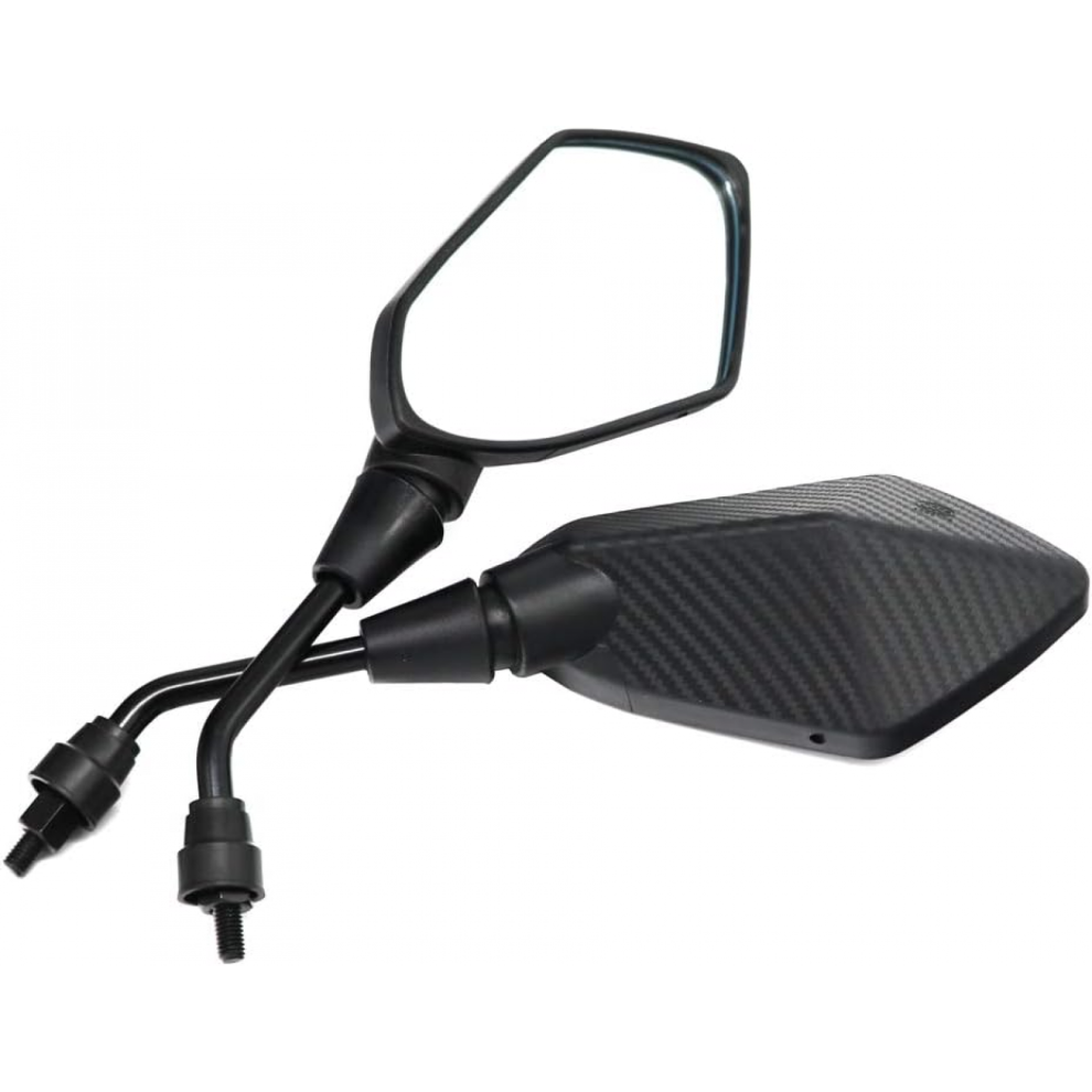 Lmodri 2Pcs/Pair Carbon Fiber Motorcycle Scooter E-Bike Atv Rear View Mirrors, Electrombile Back Side Mirror Convex, 8Mm 10Mm (M8) 7057162701149