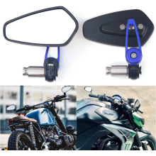 BlueUniversal 7/8" Handle Bar End Side Rearview Mirrors, Compatible with Racing Sports Bike Scooter Honda Yamaha (22mm)