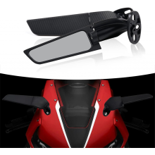 Large Motorcycle Rearview Mirrors, Adjustable Rotating Side Mirrors for Honda, Kawasaki, Suzuki, Yamaha - Wing Mirror Compatible