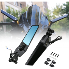 Motorcycle Adjustable Aluminum Rearview Mirrors - Wind Wing Mirrors Compatible with 2018-2022 Kawasaki Ninja 400, 650, ZX10R, ZX6R, ZX-636 & Honda Su