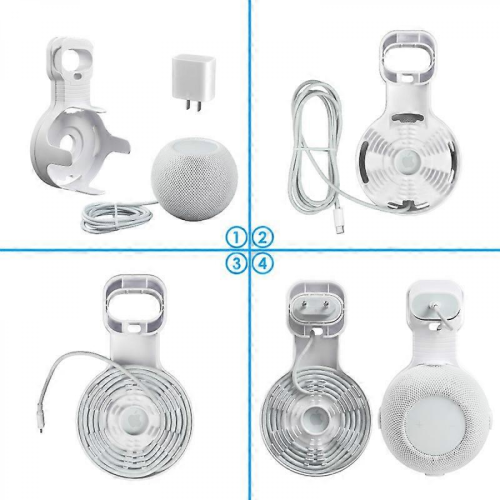 WhiteEU PlugOutlet Wall Mount Holder For Homepod Mini Space Saving Accessory 2
