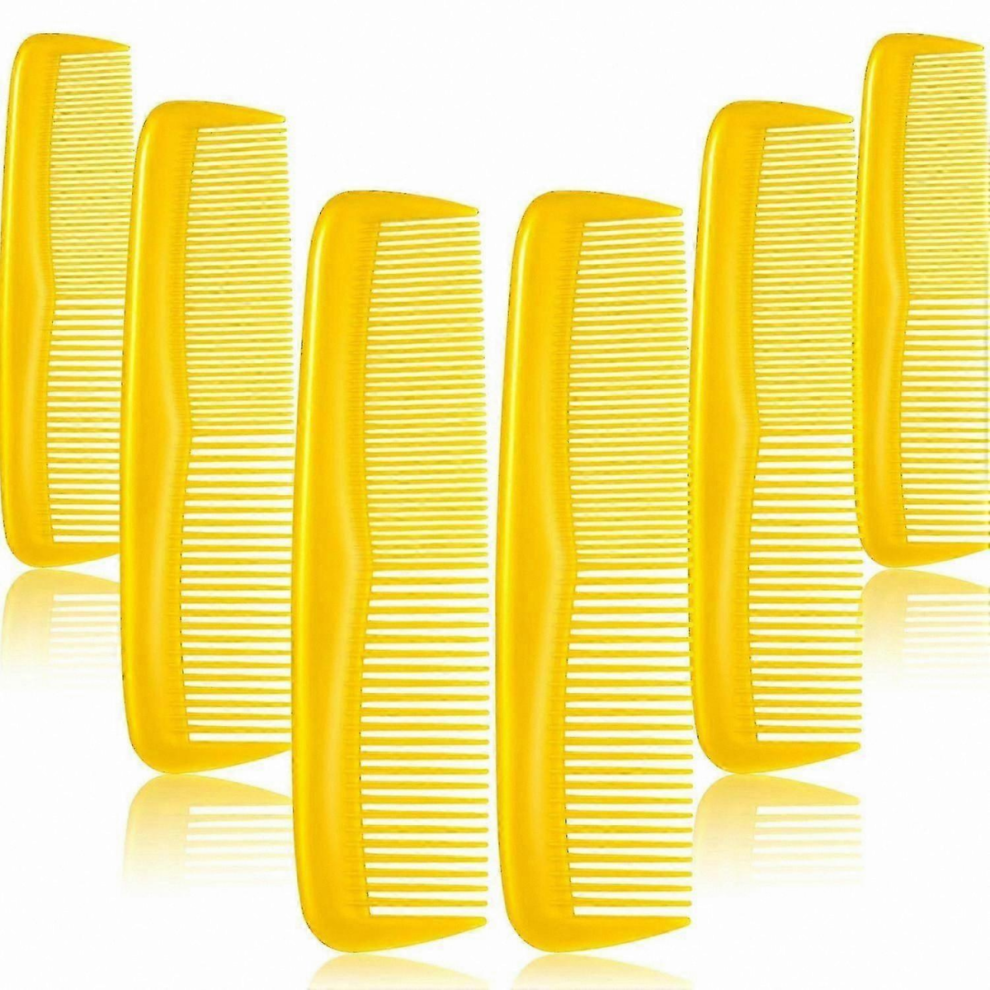 Yellow12-Pack Hair Combs for Women & Men, Compact Fine-Tooth Dressing Comb, Lightweight Plastic, Black