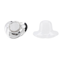 Non-Toxic DIY Silver M Baby Pacifier & Clip Set for Keepsake Moments