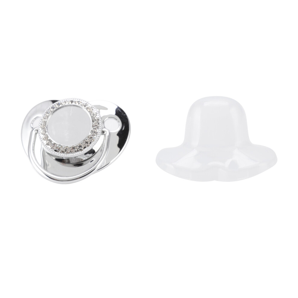 Non-Toxic DIY Silver M Baby Pacifier & Clip Set for Keepsake Moments