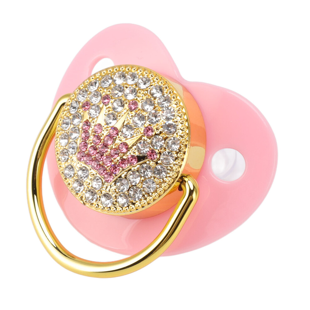 6-18 Months Infant Baby Pacifier Silicone Ultra Soft Bling Nipple Pink/Light