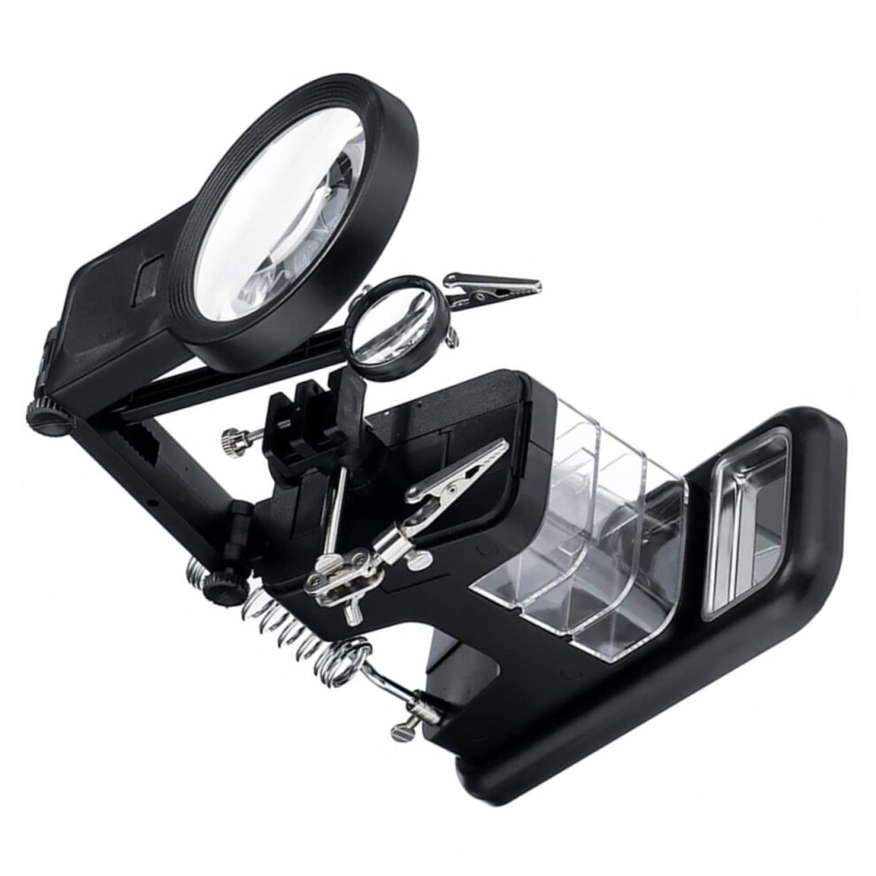 Magnifier Stand Tabletop Soldering Station With Led Lighting Helping Hand For Electronics 9382693066114