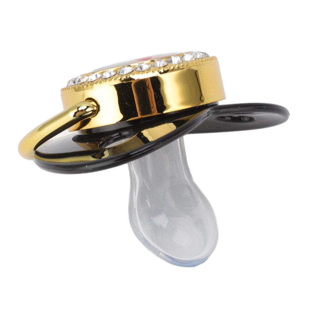Rhinestone Silicone Pacifier Bpa Free For Babies 6-18 Months Black