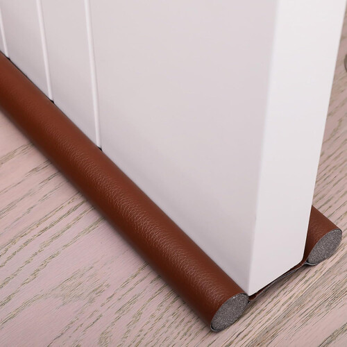 Door Draft Stopper Double Sided Adjustable Under Door Draught Excluder for Noise Wind Smell Brown 1