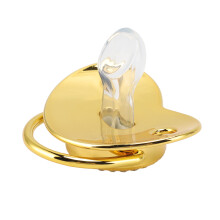 Stilvolles, schadstofffreies Baby-Schnullerset mit Bling-Clip für 6-18 Monate, Gold M