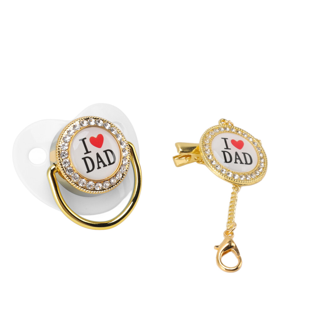 Rhinestone Design Bpa Free Silicone Pacifier For 6-18 Months White
