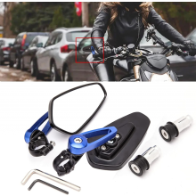 Blaue 22-mm-Lenkerendenspiegel für Motorräder – Motorrad- und Rollerzubehör, kompatibel mit Yamaha MT-03, MT-07, FZ-07, MT-09, FZ-09, MT-10, FZ-1