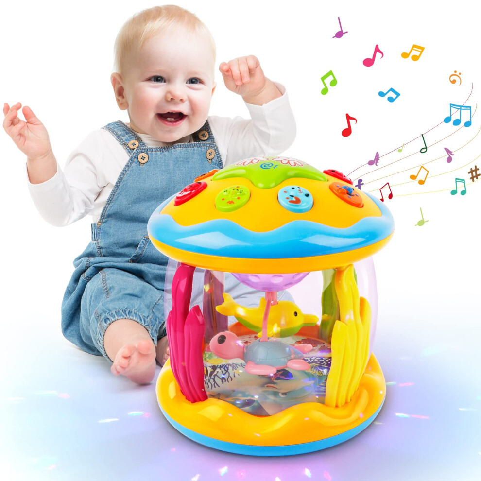 Photos - Other Toys m zimoon Baby Toys 6 to 12 Months, Ocean Projector Light Up Toys with Music, Sensory Toys for 1 2 3 Year Old Boys Girls, Mus