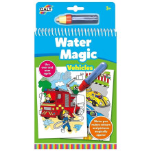Galt Water Magic, Vehicles - Vehicle Themed Mess Free Childrens Colouring Books, Reusable Pictures for Kids to Colour - Magically Reveal Hidden Pictu