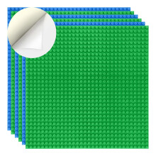 HUIZDQ 6 Pack Peel and Stick Building Base plates for Building Bricks 100% Compatible with All Major Brands-Baseplate, For Kids 3 Years Up, 10" x 10"