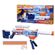 Nerf Loadout Arctic Zerostriker Blaster with Scope, Stock, Barrel & Bipod Attachments, Toy Dart Blaster, 24 Official N1 Foam Darts, Combat Role Play