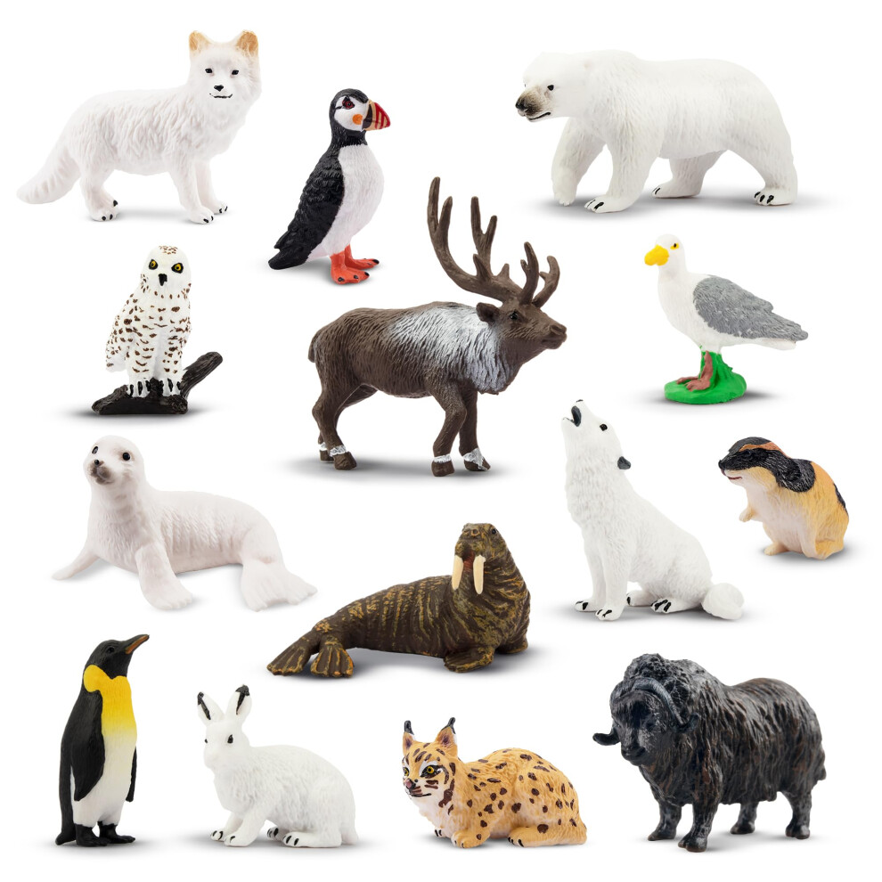 Photos - Creativity Set / Science Kit toymany 14PCS Tiny Polar Animal Figurines Set Plastic Mini Arctic Animal Figure Christmas Birthday Gift Cake Toppers Educati