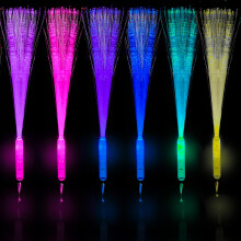 Pack Of 6 Fibre Optic Wands For Kids, Flashing Wands Kids-Light Up Wands For Kids 3 Modes Light Up Colorful 7 Blinking Colours In The Dark Wands Stic