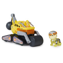 Paw Patrol: The Mighty Movie, Construction Toy Truck with Rubble Mighty Pups Action Figure, Lights and Sounds, Kids' Toys for Boys and Girls 3+