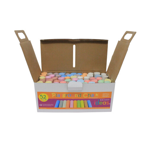 Bright Ideas Giant Colourful Playground Chalk, Assorted, 52 chalks, 10cm, BI8014 1