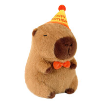 PonFxp Capybara Plush 25cm Soft Stuffed Animal with Birthday Hat, Adorable Capybara Teddy Toy, Perfect Capybara Gift for Birthdays, Playtime, and Hom