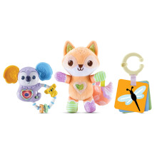 VTech 516303 Fox and Friends Gift Set, Snuggly Baby Fox, Musical Koala Rattle and Learning Flashcard, Baby Toys For Motor Development, Suitable for A