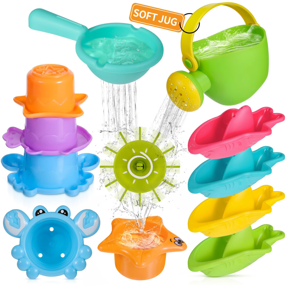 Photos - Bath Toy Baby  for 1 2 3 4 Year Olds Toddler Kids - 10PCS Mould Free Water Play Swimming Pool Toys No Mould Watering Can Bat