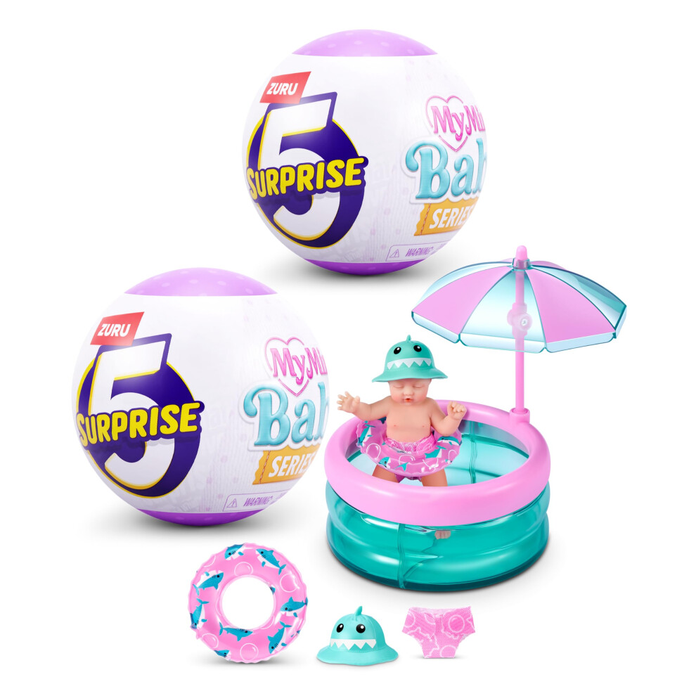 5 Surprise My Mini Baby Series 2 By Zuru, Collectible Mystery Capsule, Toy For Girls, Realistic Miniature Baby, Playset And Accessories (2 Capsule),