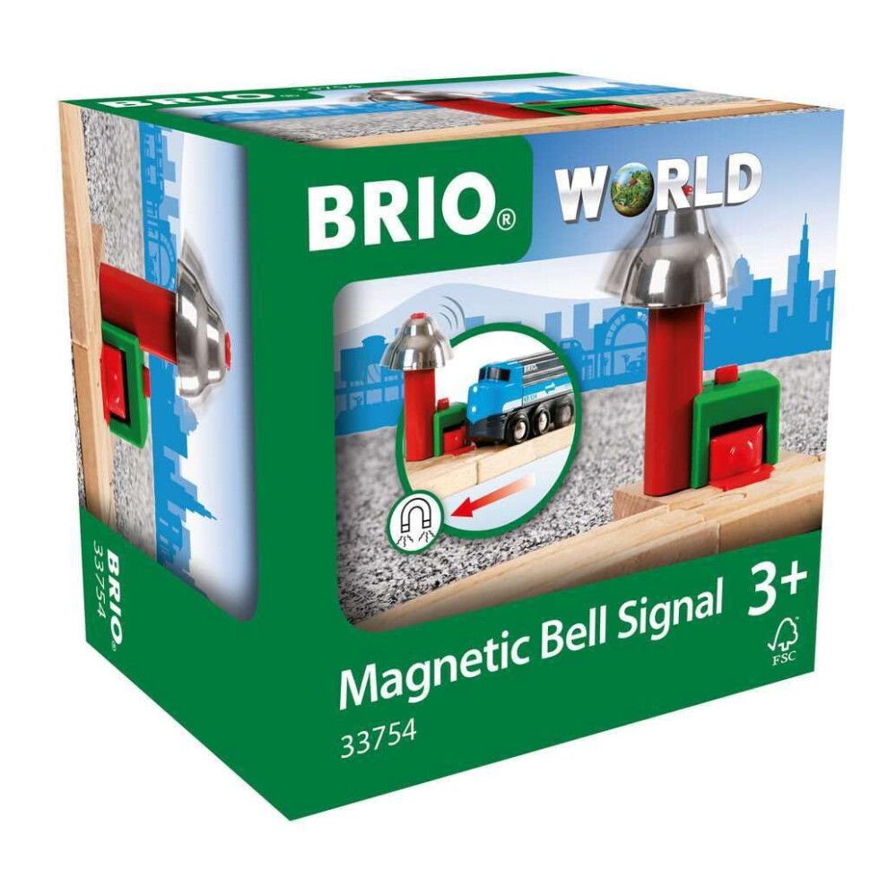Brio World Magnetic Railway Bell Signal For Kids Age 3 Years Up - Train Set Accessories And Add Ons