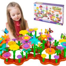 OSDUE Flower Garden Building Toy Set, 144PCS Flower Building Blocks Set for Indoor &Outdoor, Education Stem Toys for 3 Year Old, Toddler Toys Gifts f