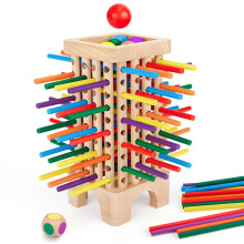Montessori Game Wooden Board Games, 42 Colorful Wooden Sticks Dice Games Math Educational Toys for 3 4 5 6 Years Old, Fine Motor Skills & Counting To