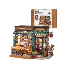 ROWOOD Doll House Kit Tipsy Restaurant, DIY Miniature House Craft Building Room, Wooden Model Kits with Accessories for Adults and Teens to Build, Un