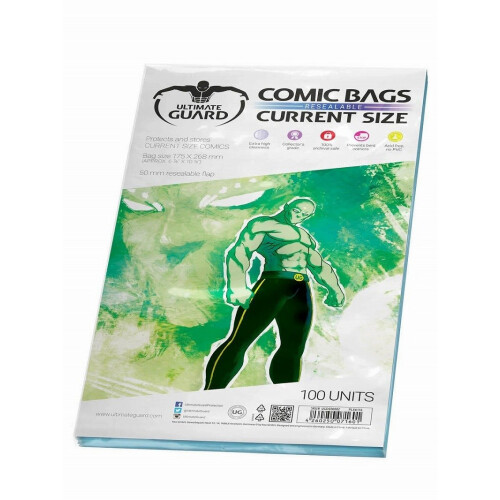 Comic Bags Resealable (Current Size, Pack of 100)