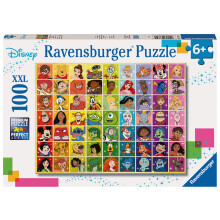 Ravensburger Disney Pixar Disney & Pixar Colour Palette Jigsaw Puzzles for Kids Age 6 Years Up - 100 Pieces XXL - Gifts for Children