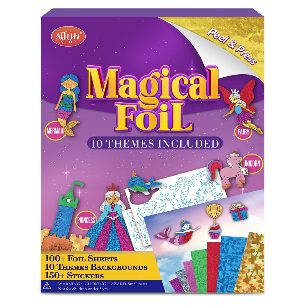 Photos - Other Toys ATFUNSHOP Magical Foil Art Princesses Unicorn Mermaid & Fairy - No Mess Foil Craft Kit for Kids Ages 4 5 6 7 8 9 Fun Creativ