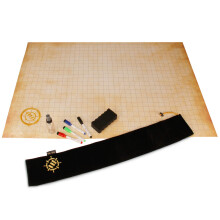 ENHANCE RPG Grid Mat - Tabletop DnD Map (24x36 inch) Role Playing Dry Erase DnD Mat Complete Gaming Set for Masters and Starters, Erasable Parchment