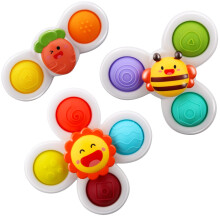 Yumuwind Suction Spinners for Babies, Spinning Toys with Silicone Bubbles Kids for Bath and Window, Baby Spinner Toy Release Anxiety Travel Toys, Bab