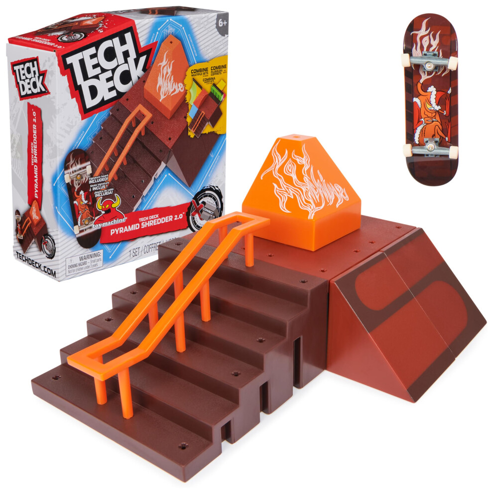 Tech Deck , Pyramid Shredder 2.0, X-Connect Park Creator, Customisable And Buildable Ramp Set With Exclusive Fingerboard, Kids' Toy For Ages 6 And Up