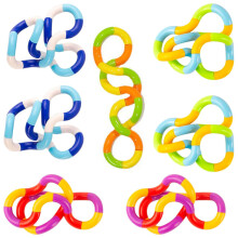 BAIYSFFG Tangle Fidget Toy 7 PCS Twisty Fidget Toy Stress Relief Stim Silent for Kids and Adults