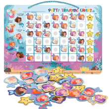 Potty Training Reward Chart, Magnetic Toilet Training Chart with 60 Reusable Magnetic Stickers, Interactive Reward Chart for Toddlers Girls Boys (Mer