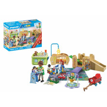 Playmobil 71649 MyLife: Toddler Group Promo Pack, including five figures, play tower, slide, and many adorable accessories, detailed play sets suitab