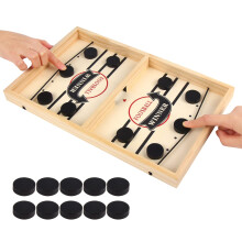 SULOLI Funny Fast Sling Puck Game, Slingshot Hockey, Winner Board Game Toy, Wooden Paced Sling Puck, Parent-child Interactive Toy for Adults