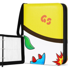 Trading Card Binder 440 Pockets, 4-Pocket Card Holder with 55 Sleeves Yellow