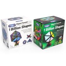 TOSY Magnet Pyramid - 1 Cube Transforms into 1 Billion Shapes, 12 pieces, 243 Magnets, Glowing, Christmas Stocking Stuffers Gift for Kids, Holographi